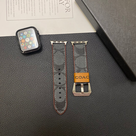 Leather Classic Apple Watch Band Black-YHK244221710