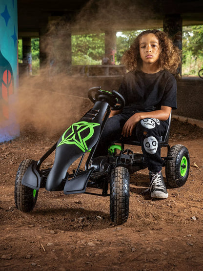 Xootz Kids' Viper Go Kart, Black/Green