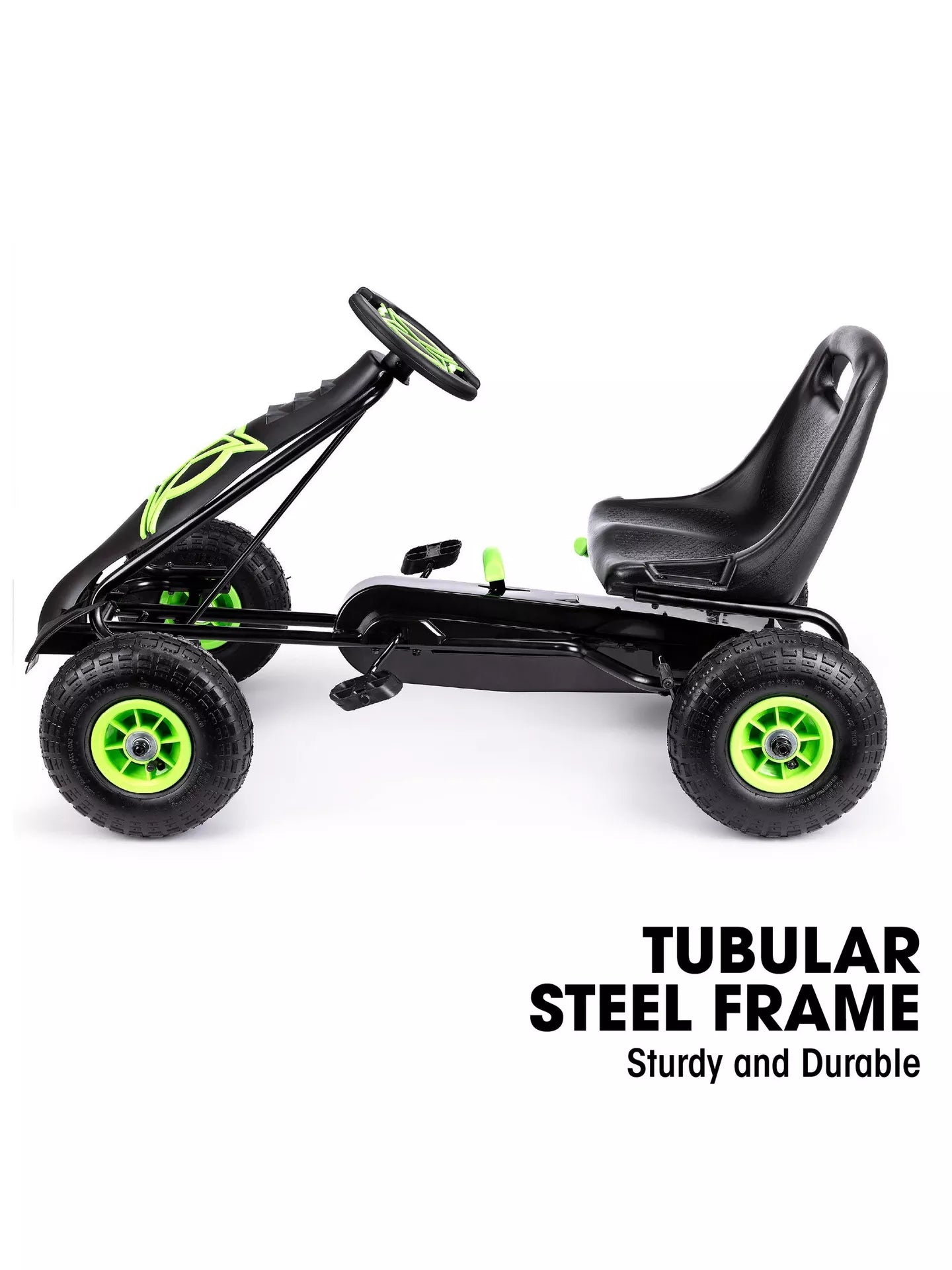 Xootz Kids' Viper Go Kart, Black/Green