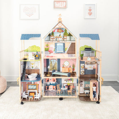 Secret Reveal Wooden Mansion Dollhouse