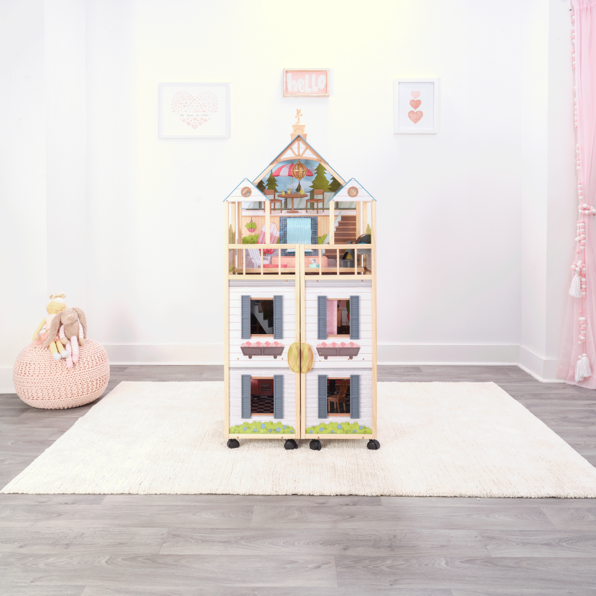 Secret Reveal Wooden Mansion Dollhouse