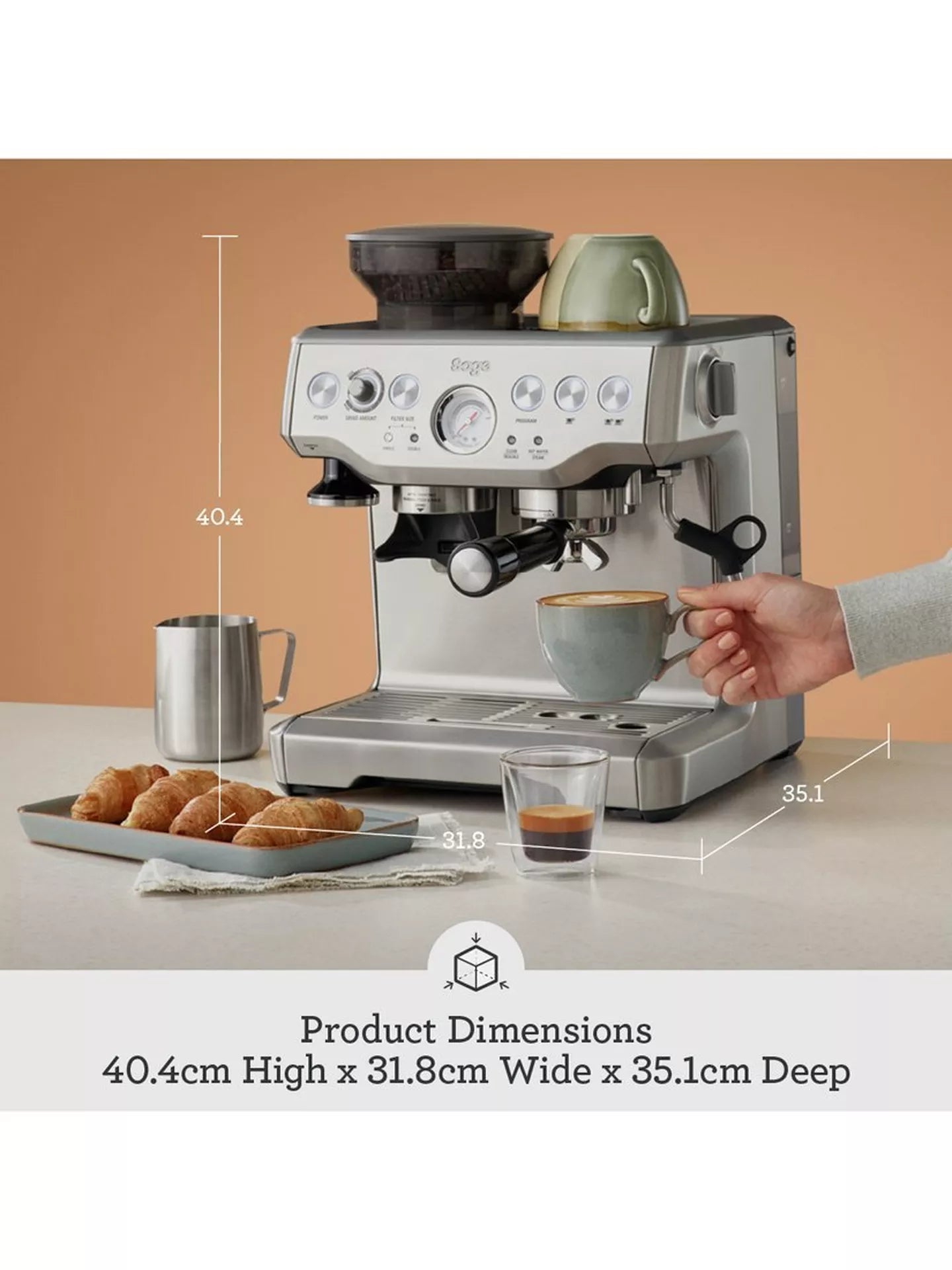 Barista Express Bean to Cup Coffee Machine, Brushed Stainless Steel