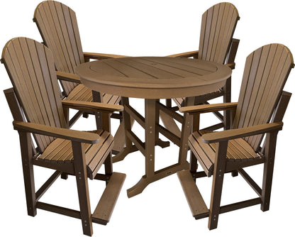 5-Piece Classic Adirondack Counter Height Dining Table Set