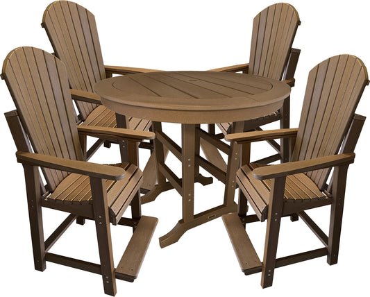 5-Piece Classic Adirondack Counter Height Dining Table Set