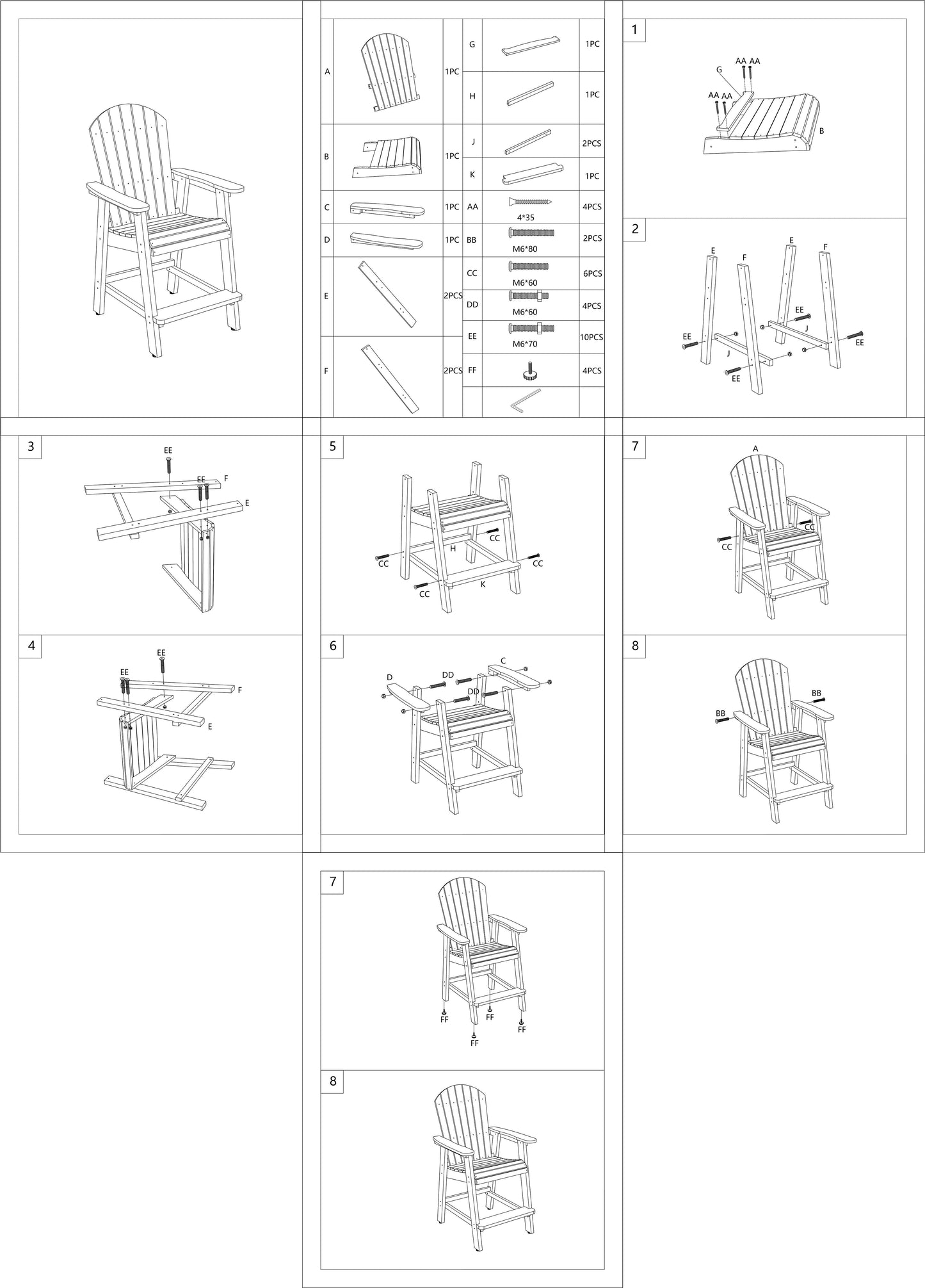 5-Piece Counter Height Dining Set