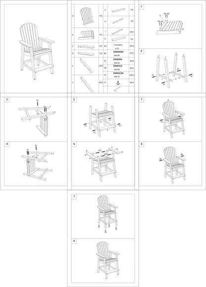 5-Piece Counter Height Dining Set