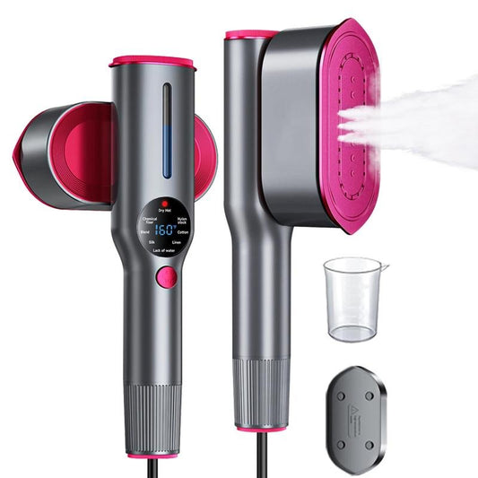 2-in-1 Steaming Iron & Handheld Clothing Steamer - 1200W Power Small Size Corded Device, Rotating Head, Deep Fabric Penetration Compact Home Appliance, Clothes Streamer for Travel, Garment Steamer
