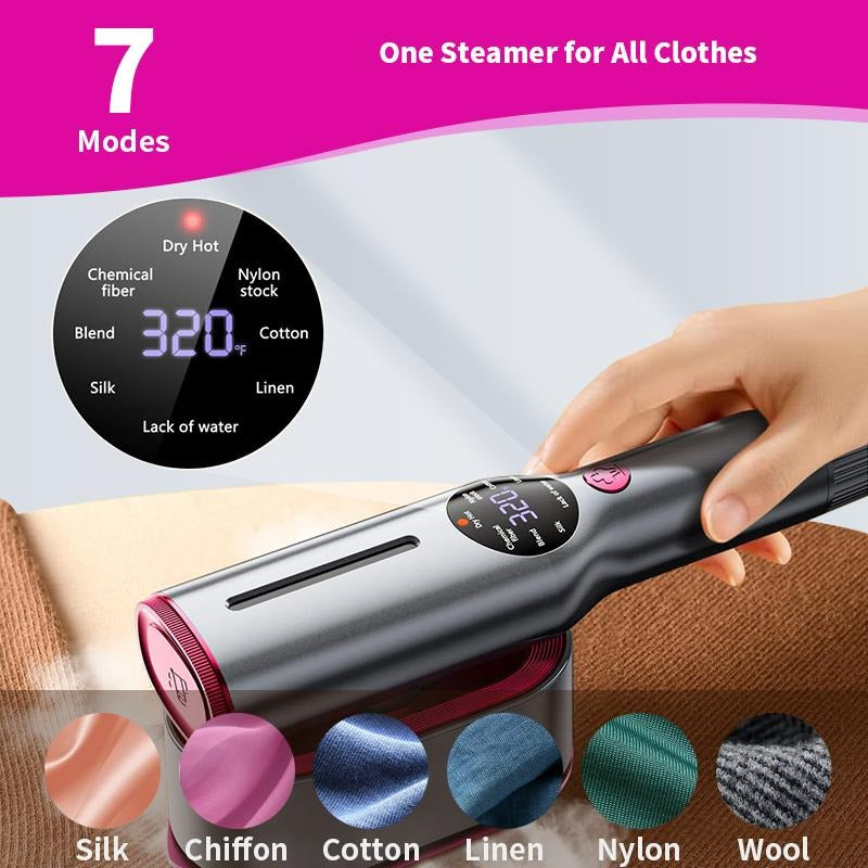 2-in-1 Steaming Iron & Handheld Clothing Steamer - 1200W Power Small Size Corded Device, Rotating Head, Deep Fabric Penetration Compact Home Appliance, Clothes Streamer for Travel, Garment Steamer